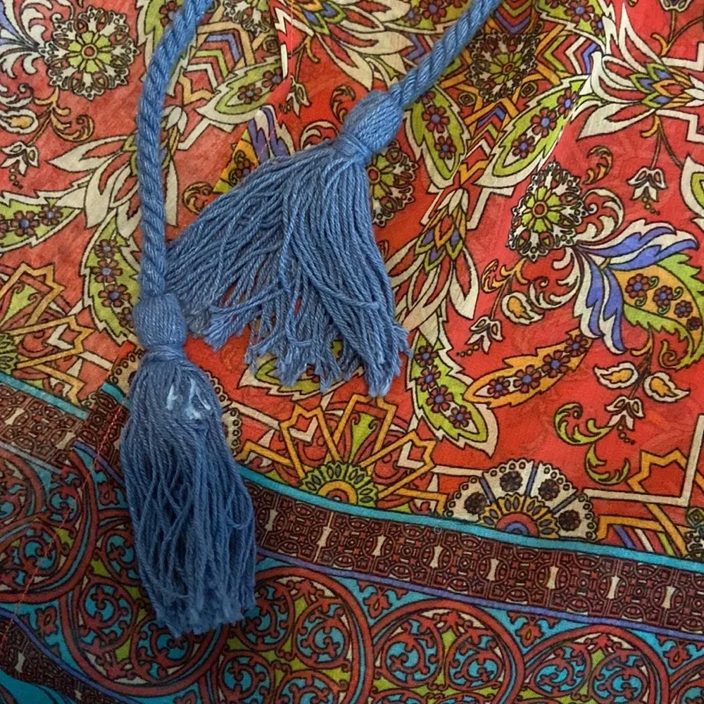 Flying Tomato Red & Blue Patterned Maxi Dress - Picture 15 of 15